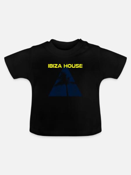 Ibiza House - Baby Bio-T-Shirt mit Rundhals - Schwarz