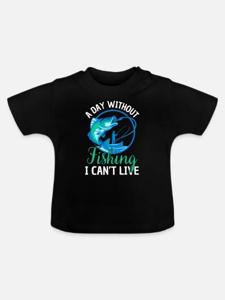 Angeln Spruch Lustiges Angeldesign - Baby Bio-T-Shirt mit Rundhals - Schwarz