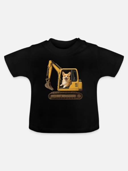 Corgi - Baby Bio-T-Shirt mit Rundhals - Schwarz