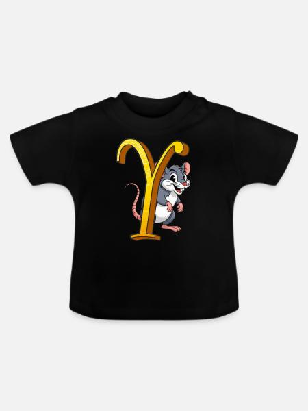 BUCHSTABE Y - Baby Bio-T-Shirt mit Rundhals - Schwarz