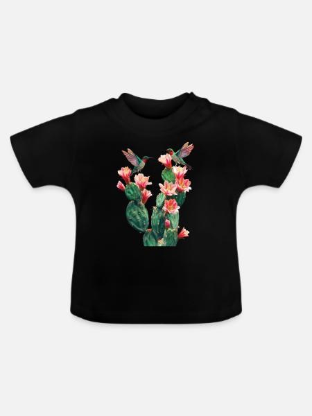 Kaktus - Baby Bio-T-Shirt mit Rundhals - Schwarz
