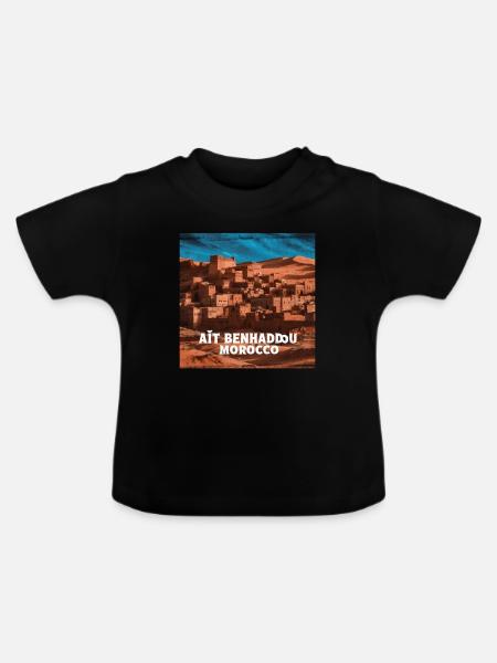 Aït-Ben-Haddou - Baby Bio-T-Shirt mit Rundhals - Schwarz