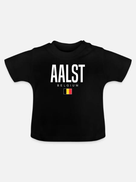 Aalst Belgien - Baby Bio-T-Shirt mit Rundhals - Schwarz