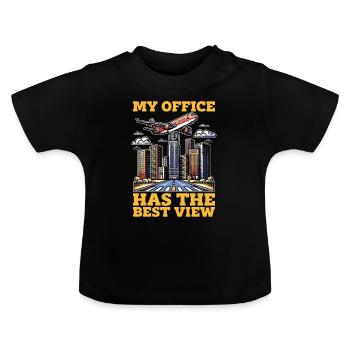 Flight Instructor My Office Has Flight Lesson - Baby Organic T-Shirt with Round Neck - black - Front