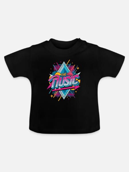 90s Music Shirt – Retro Mixtape Design - Baby Organic T-Shirt with Round Neck - black