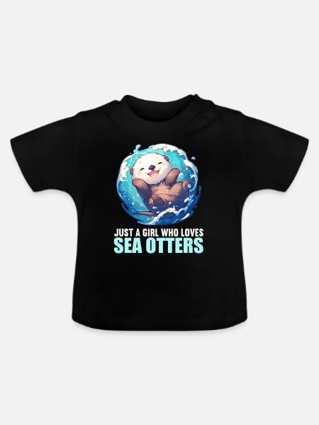 Seeotter - Baby Bio-T-Shirt mit Rundhals - Schwarz