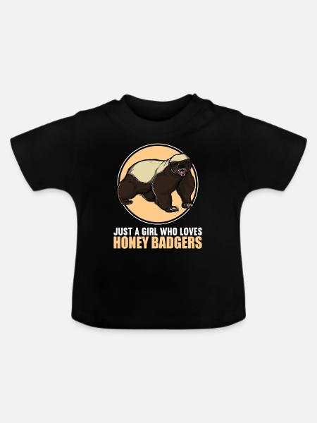 Honey Badger Honigsdachs - Baby Bio-T-Shirt mit Rundhals - Schwarz