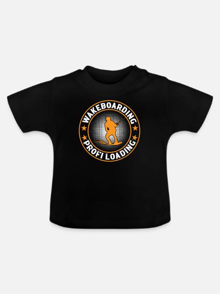 Wakeboarding profi loading - Wakesurfing Profi - Baby Bio-T-Shirt mit Rundhals - Schwarz