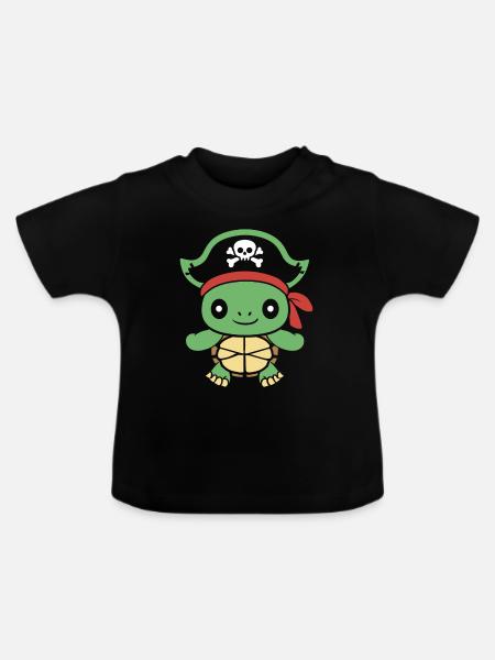Pirat - Baby Bio-T-Shirt mit Rundhals - Schwarz
