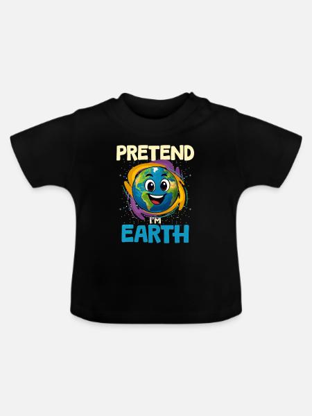 Erde Planet - Baby Bio-T-Shirt mit Rundhals - Schwarz