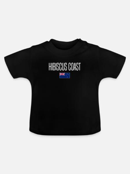 Hibiscus Coast Neuseeland - Baby Bio-T-Shirt mit Rundhals - Schwarz