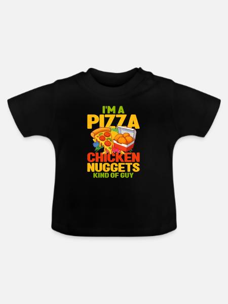 Chicken Nugget - Baby Bio-T-Shirt mit Rundhals - Schwarz