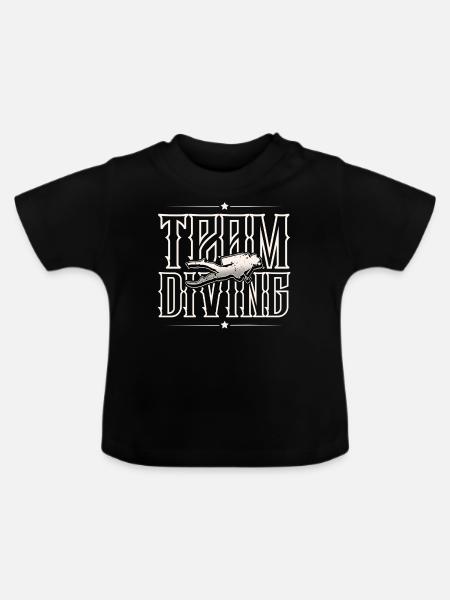 Team Diving - Baby Bio-T-Shirt mit Rundhals - Schwarz