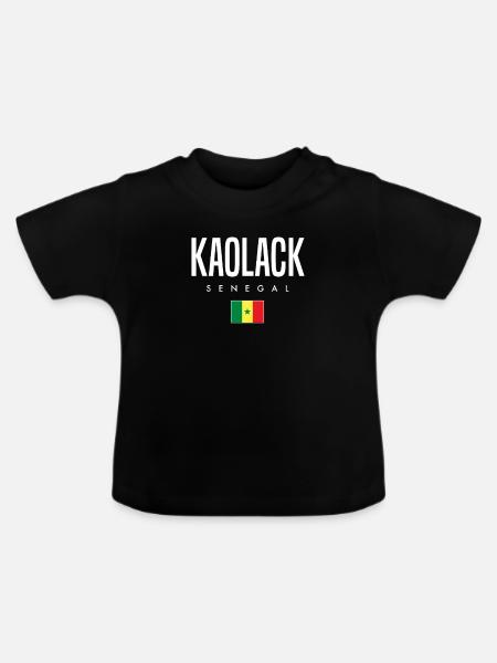 Kaolack Senegal - Baby Bio-T-Shirt mit Rundhals - Schwarz