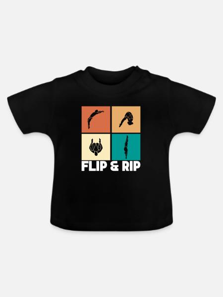 Kunstspringen Turmspringer Sprungbrett - Baby Bio-T-Shirt mit Rundhals - Schwarz