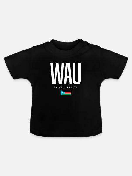 Wau Südsudan - Baby Bio-T-Shirt mit Rundhals - Schwarz