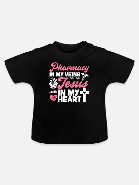 Pharmacy Tech Technician - Baby Bio-T-Shirt mit Rundhals - Schwarz