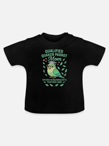 Qualifizierte Quaker Papageienmutter - Baby Bio-T-Shirt mit Rundhals - Schwarz