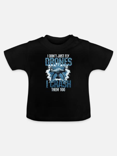 Drone - Baby Bio-T-Shirt mit Rundhals - Schwarz