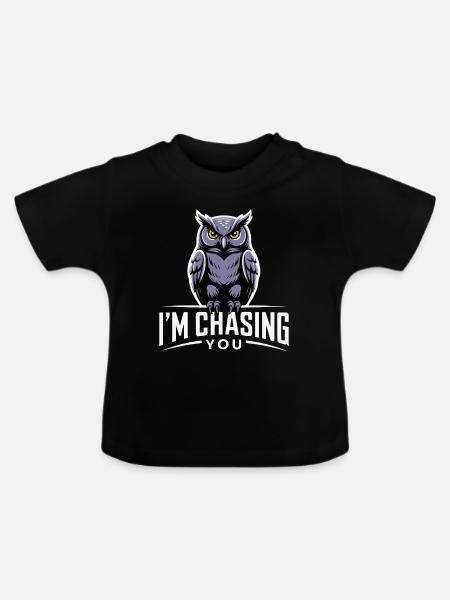 EULE JAGT DICH - Baby Bio-T-Shirt mit Rundhals - Schwarz