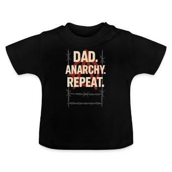 Punk Dad Alternative Paternity Rebellious - Baby Organic T-Shirt with Round Neck - black - Front