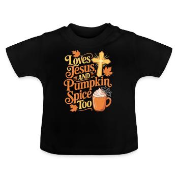Chemise Jésus et Citrouille Épice - T-shirt bio col rond Bébé - noir - Devant