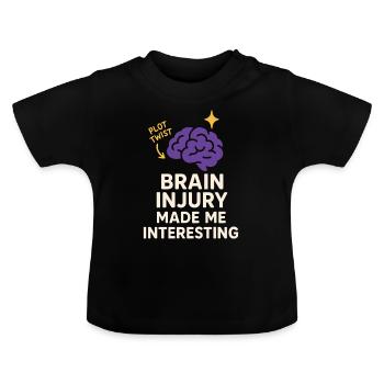 Hirnverletzungsüberlebender Neuro-resiliente - Baby Bio-T-Shirt mit Rundhals - Schwarz - Vorne