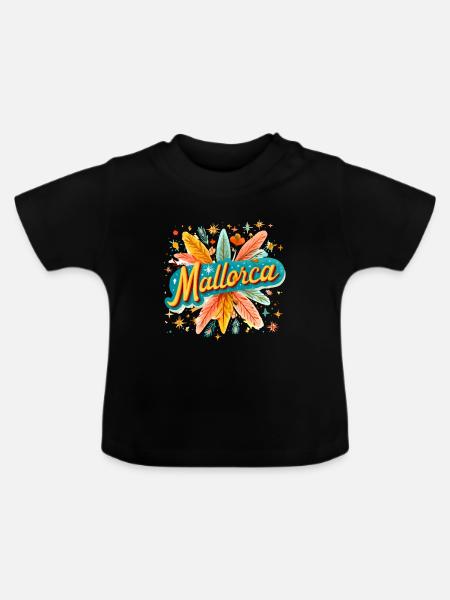 Mallorca Bunt - Baby Bio-T-Shirt mit Rundhals - Schwarz