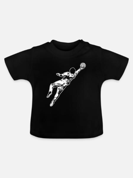 Torwart - Baby Bio-T-Shirt mit Rundhals - Schwarz