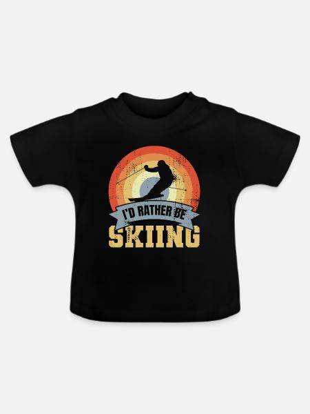 Skifahrerspruch - Baby Bio-T-Shirt mit Rundhals - Schwarz