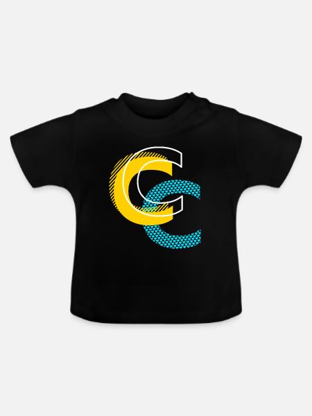 Anfangsbuchstabe C - Baby Bio-T-Shirt mit Rundhals - Schwarz