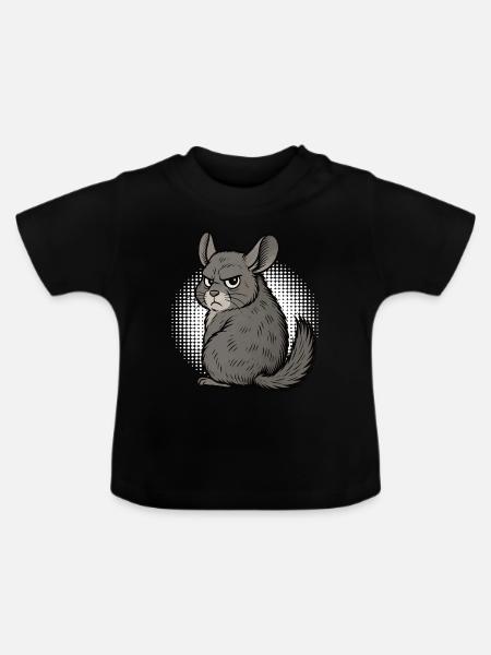 Chinchilla Chinchillas Chinchillabesitzer Nagetier - Baby Bio-T-Shirt mit Rundhals - Schwarz