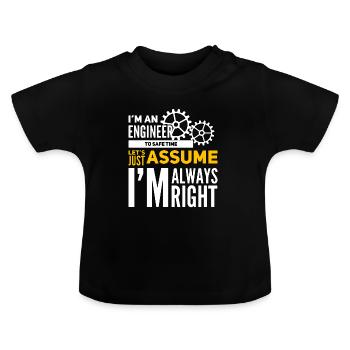 Ingenieur - Baby Bio-T-Shirt mit Rundhals - Schwarz - Vorne