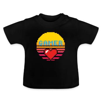 Gambler Retro Sunset - T-shirt bio col rond Bébé - noir - Devant