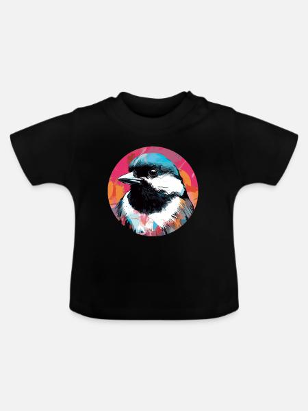 Meise - Baby Bio-T-Shirt mit Rundhals - Schwarz