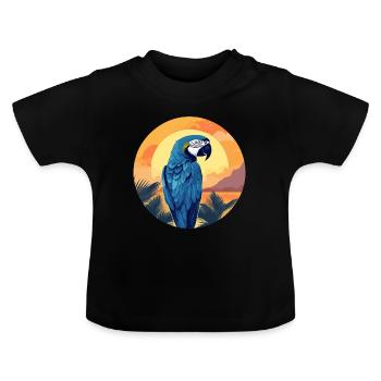 Blau-Gold Ara - Baby Bio-T-Shirt mit Rundhals - Schwarz - Vorne