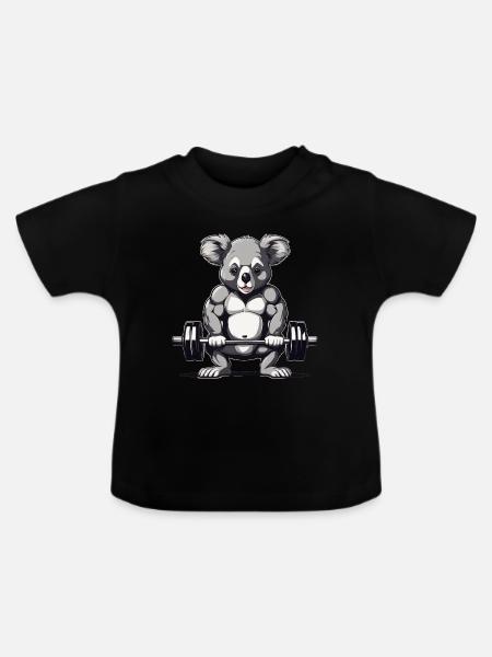 Fitness - Baby Bio-T-Shirt mit Rundhals - Schwarz