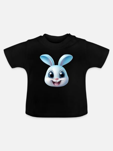 Hase Kaninchen - Baby Bio-T-Shirt mit Rundhals - Schwarz