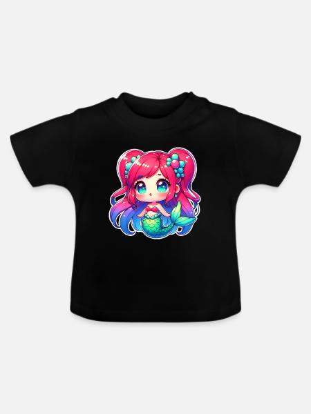 Meerjungfrau - Baby Bio-T-Shirt mit Rundhals - Schwarz