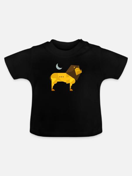 Polygon Löwe - Baby Bio-T-Shirt mit Rundhals - Schwarz