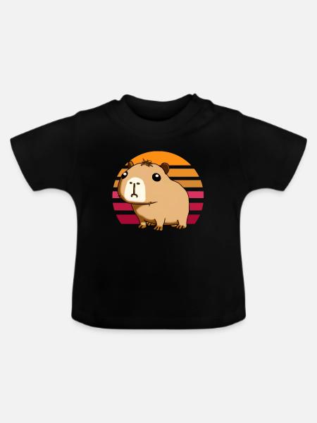 capybara - Baby Bio-T-Shirt mit Rundhals - Schwarz