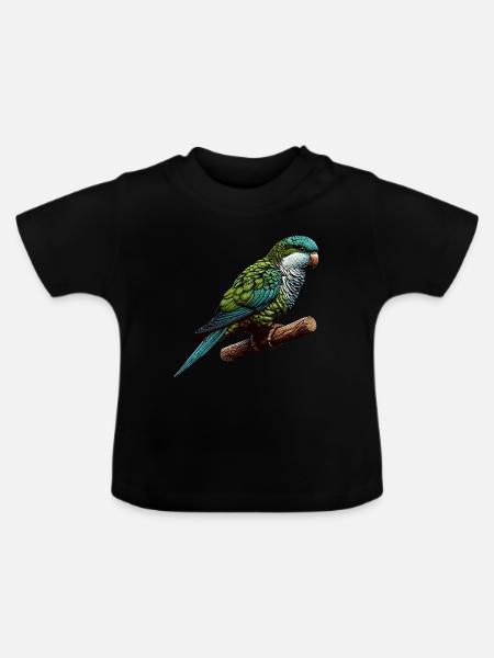 Quäker Papagei Mönch Sittich - Baby Bio-T-Shirt mit Rundhals - Schwarz