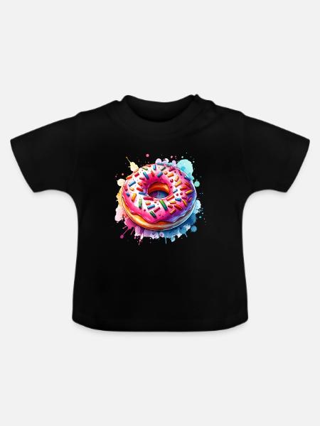 Donut - Baby Bio-T-Shirt mit Rundhals - Schwarz