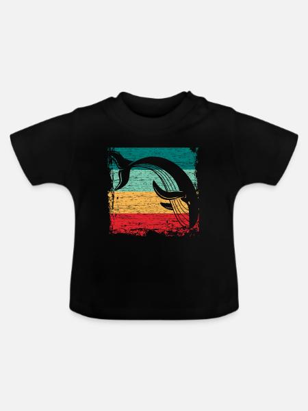 Walfisch - Baby Bio-T-Shirt mit Rundhals - Schwarz