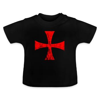 Templer Tempelritter Kreuz Templerkreuz Ritter Tem - Baby Bio-T-Shirt mit Rundhals - Schwarz - Vorne