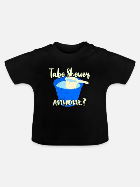 Tabo Shower Anyone? - Baby Bio-T-Shirt mit Rundhals - Schwarz
