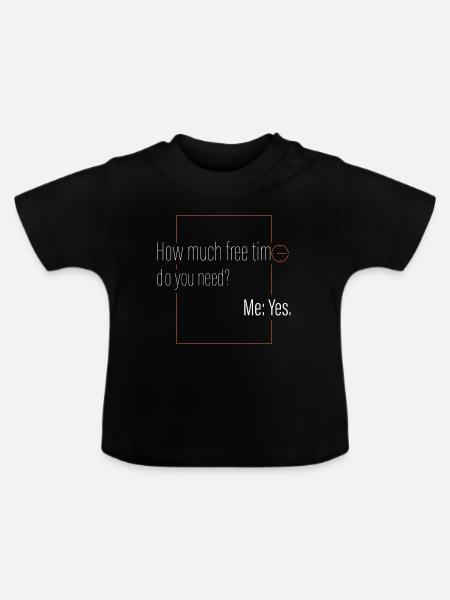 Wie viel Freizeit? - Baby Bio-T-Shirt mit Rundhals - Schwarz