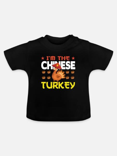 I'm the Chinese Turkey - Baby Bio-T-Shirt mit Rundhals - Schwarz