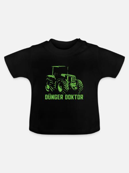 Dünger Traktor - Baby Bio-T-Shirt mit Rundhals - Schwarz