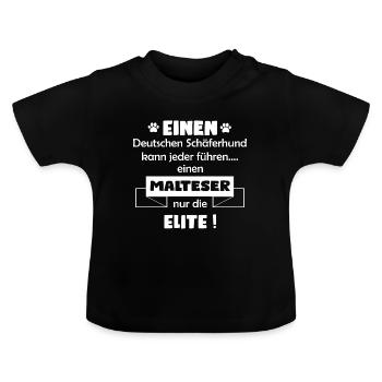 Malteser - Baby Bio-T-Shirt mit Rundhals - Schwarz - Vorne